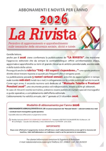 La Rivista abbonamento annuale 2026