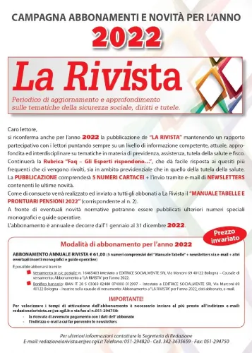 La Rivista abbonamento annuale 2022