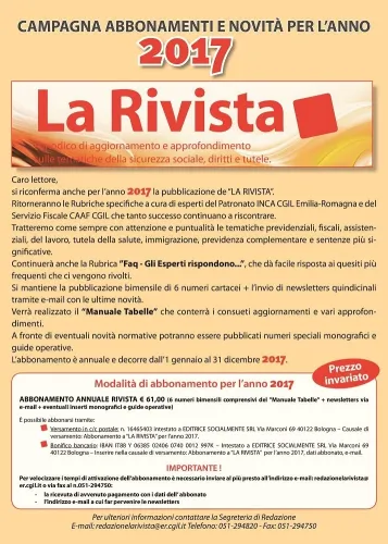 La Rivista abbonamento annuale 2017