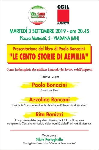 "Le cento storie di Aemilia", 3 settembre 2019 ore 20.45, Piazza Matteotti 2, Viadana (Mantova)