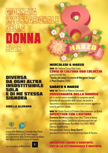 "Come le donne diventeranno libere", 9 marzo 2019, ore 17, Centro Servizi al Cittadino (atrio comunale, via Roma), Copparo.